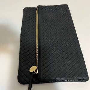 Clare V. Black Woven Clutch